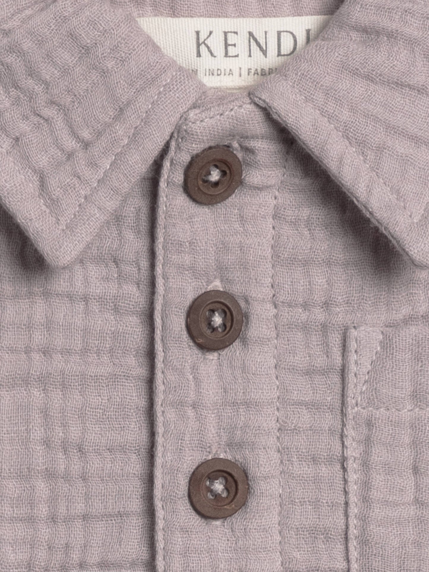 Ezra Muslin Short Sleeve Polo in Lilla