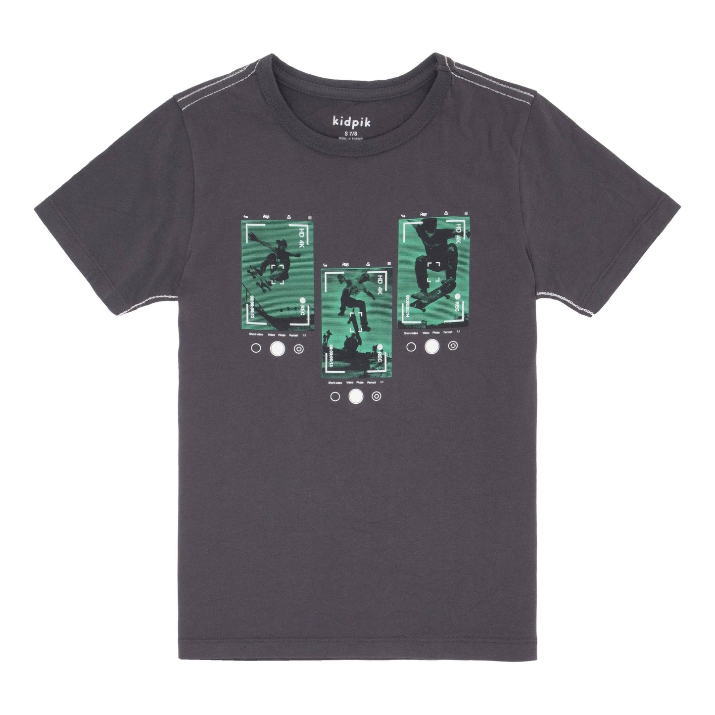 Skateboard Pic Contrast Stitch Tee