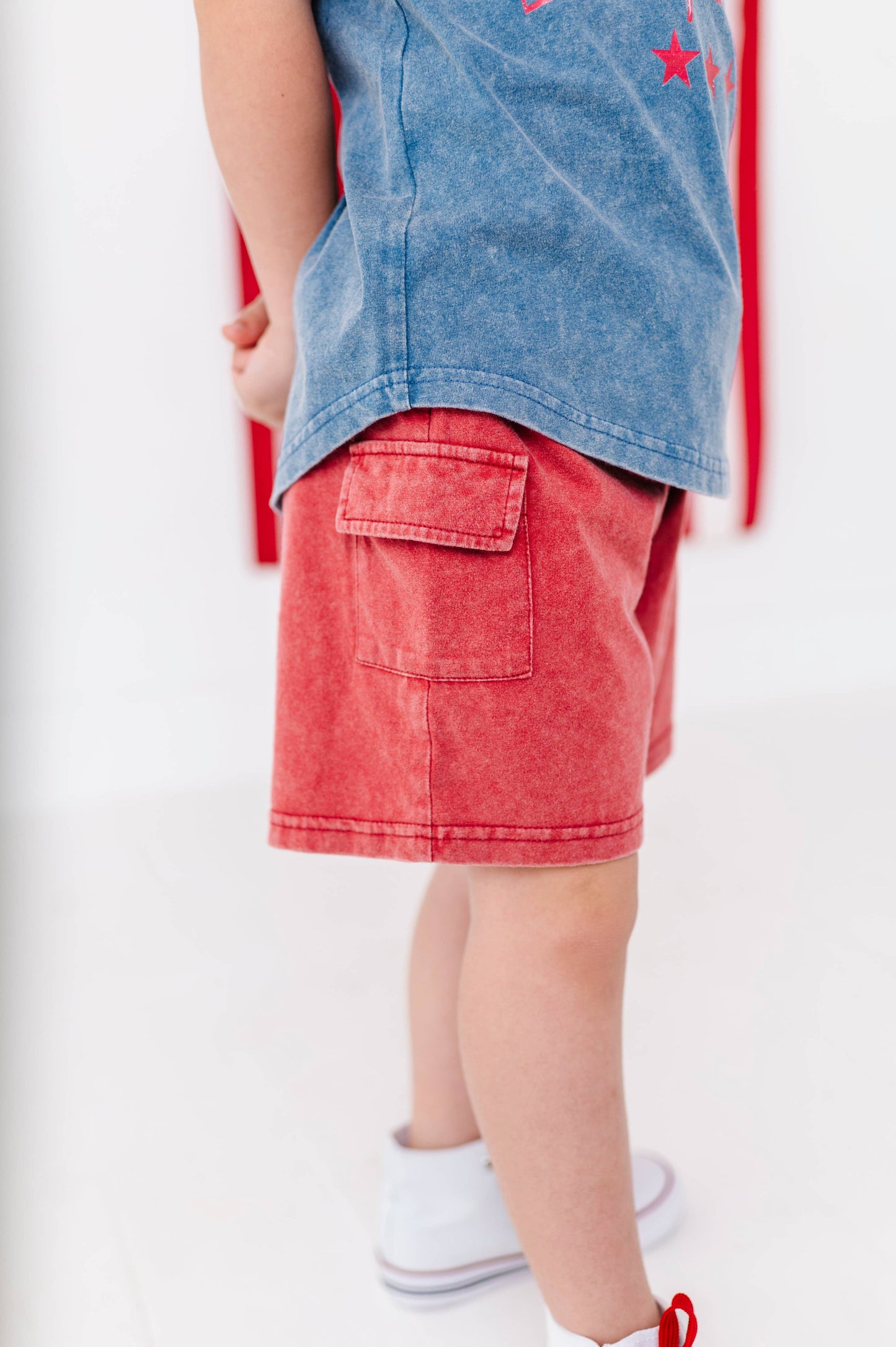 Red Vintage Cargo Shorts