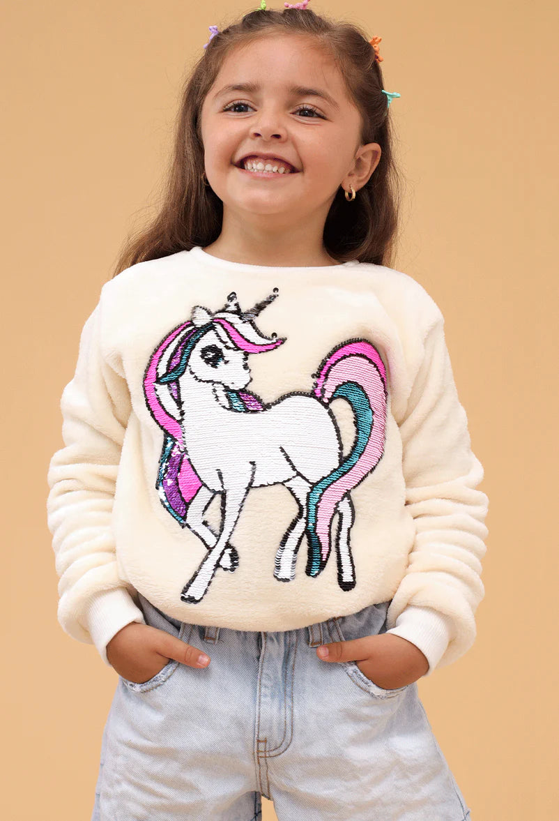 Sequin Unicorn Plush Pullover
