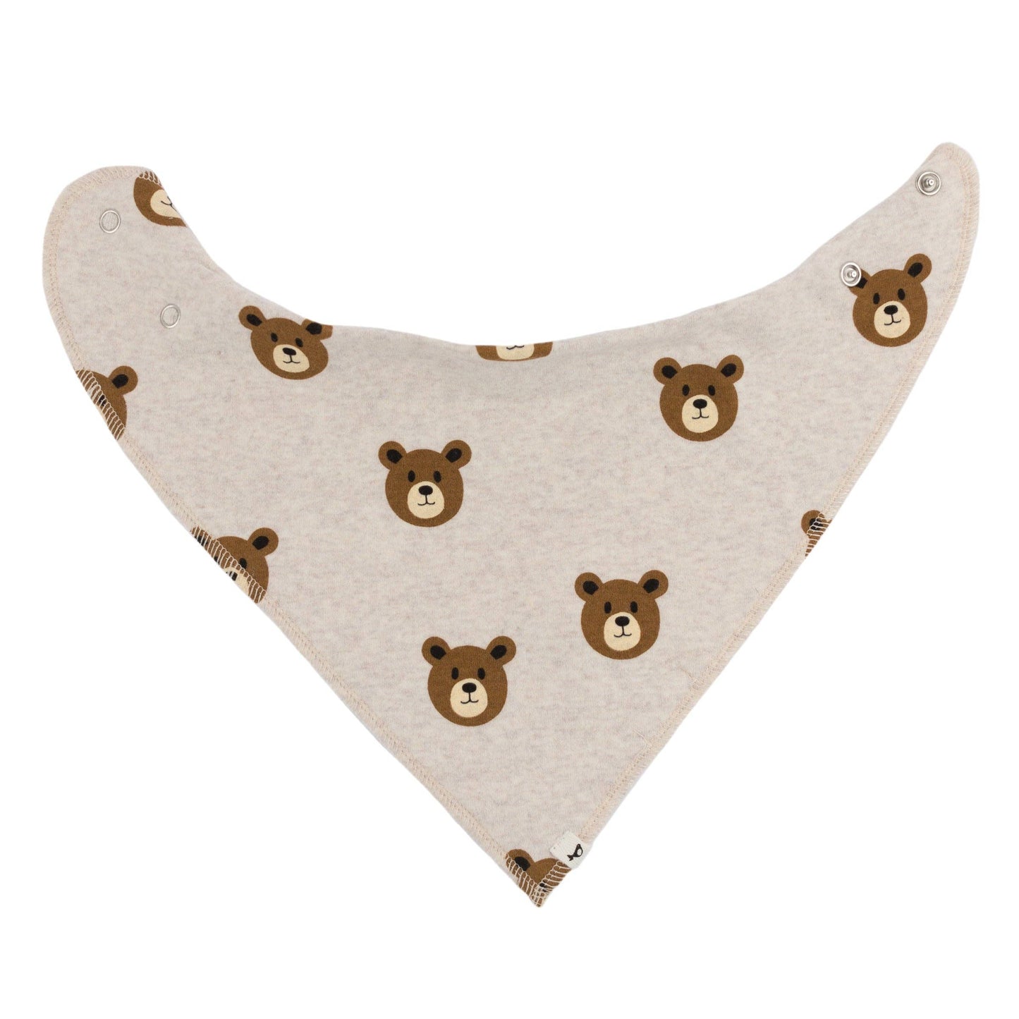 Teddy Bear Rib Bandana Bib in Malt