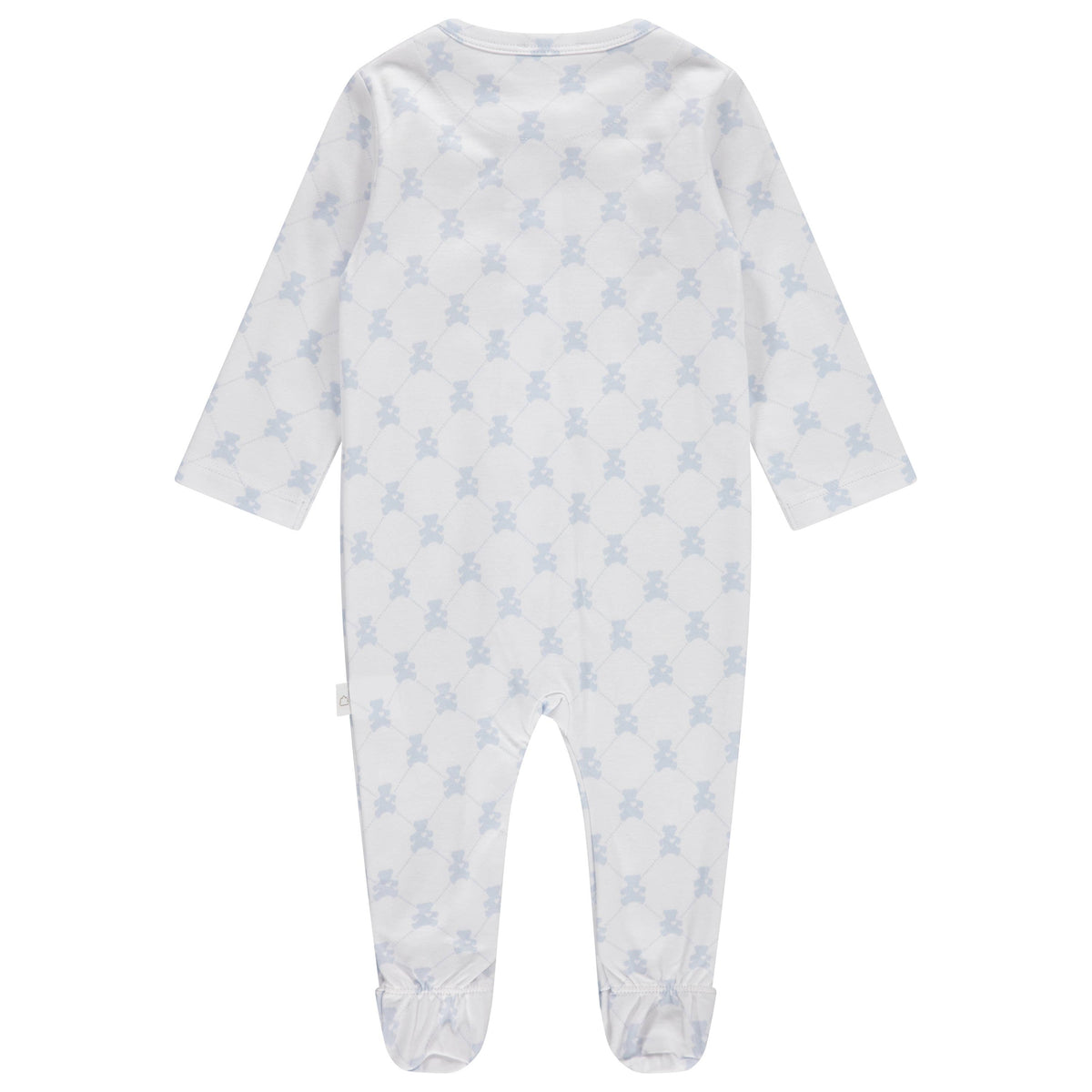 Teddy Bear Blue Cotton Zipper Footie