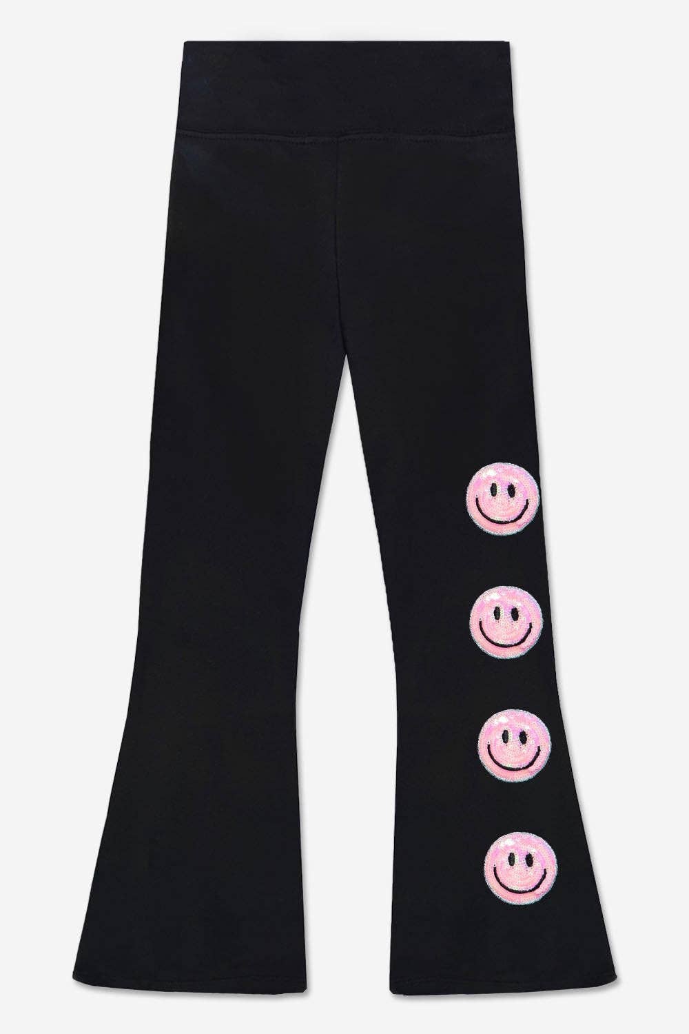 Simply Soft Luxe Flare Legging in Black Pink Smile