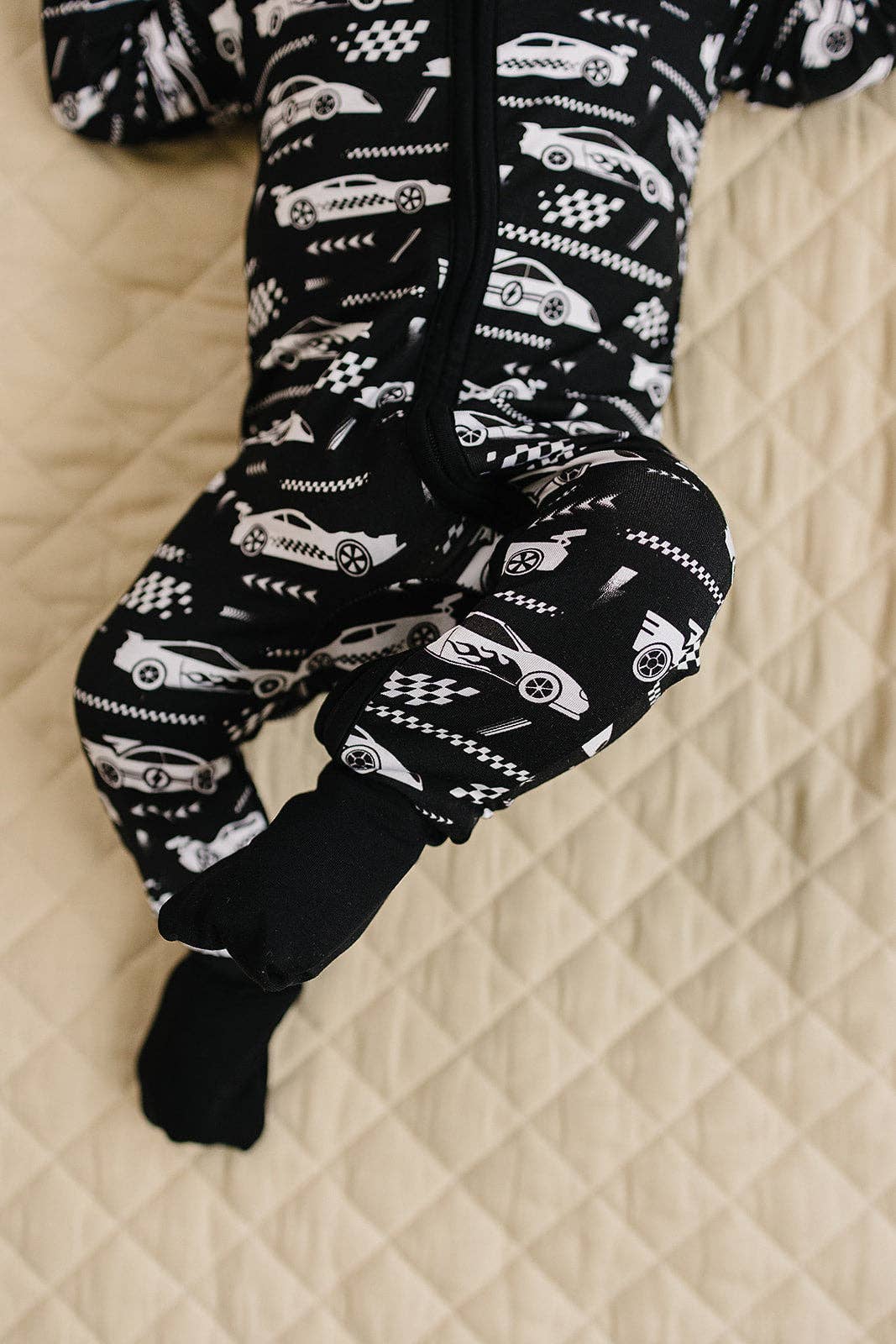 Race Cars Bamboo Zip Romper