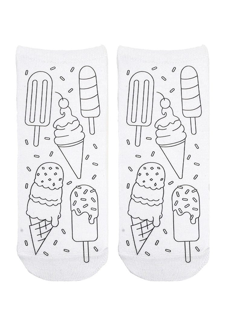 Frozen Treats Coloring Socks