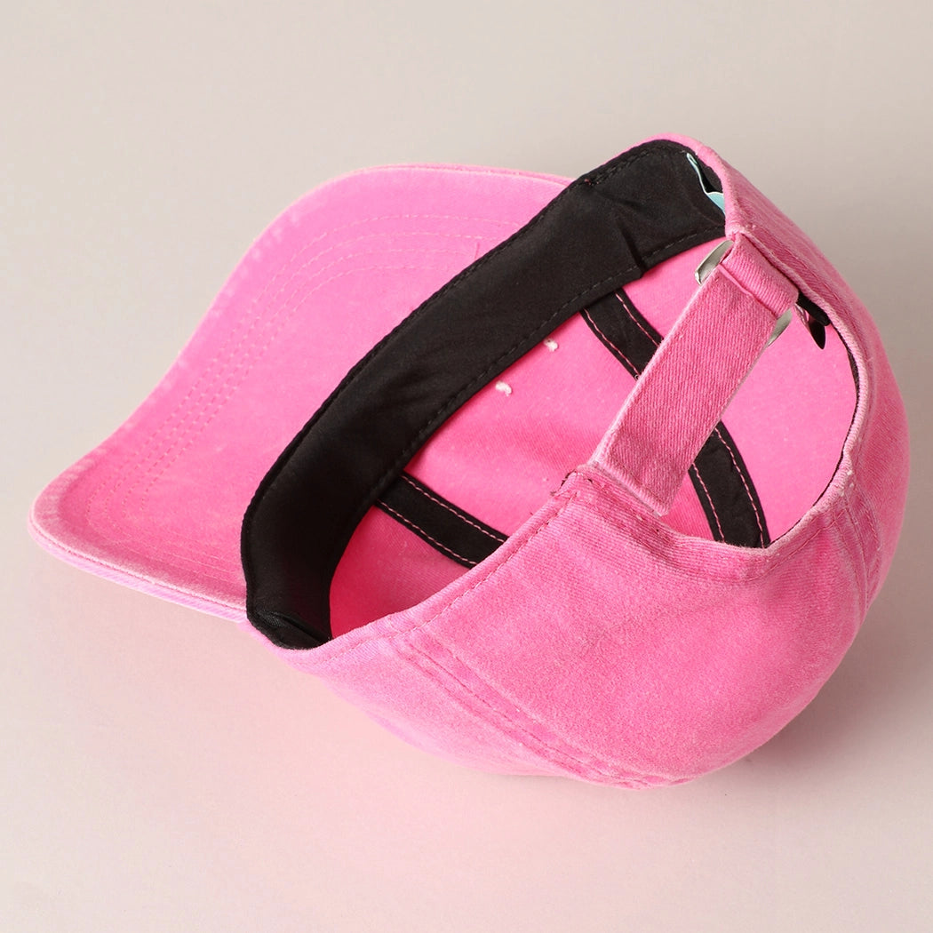 Pink Embroidered 'Mini' Hat