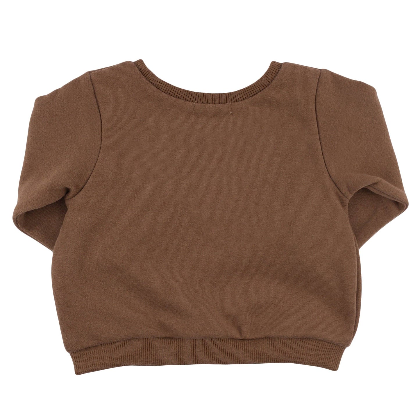 Teddy Bear Appliqué Brooklyn Boxy Sweatshirt in Chocolate