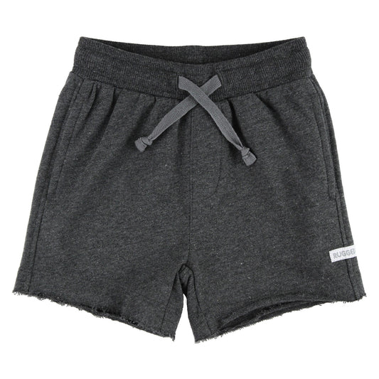 These Heather Ash Gray Knit Shorts are super comfy for your littles on the go! Features pockets, elastic waist, and functional drawstring for quick and easy dressing.  Machine washable.  60% Cotton, 40% Polyester.