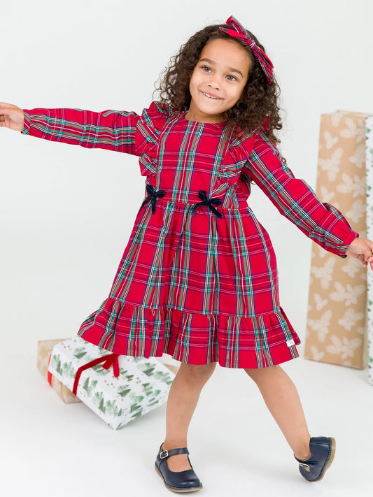Tis the Season Ruffle Bow Baby Dress