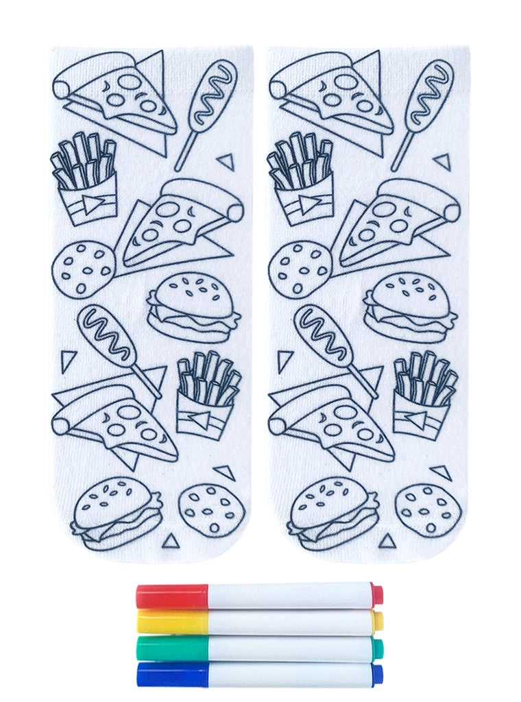 Favorite Foods Coloring Socks