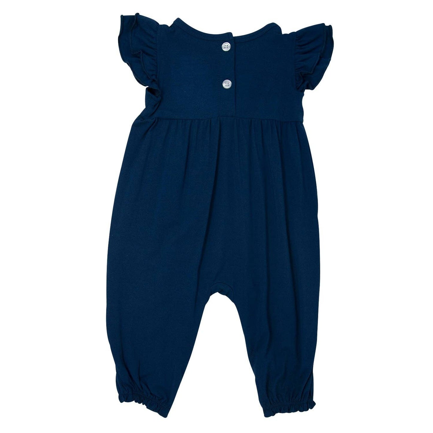 Classic Navy Bamboo Flutter Sleeve Romper