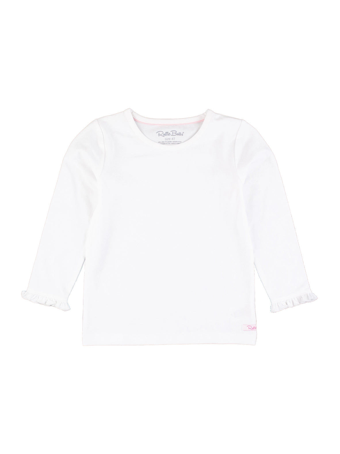 White Knit Long Sleeve Ruffle Top