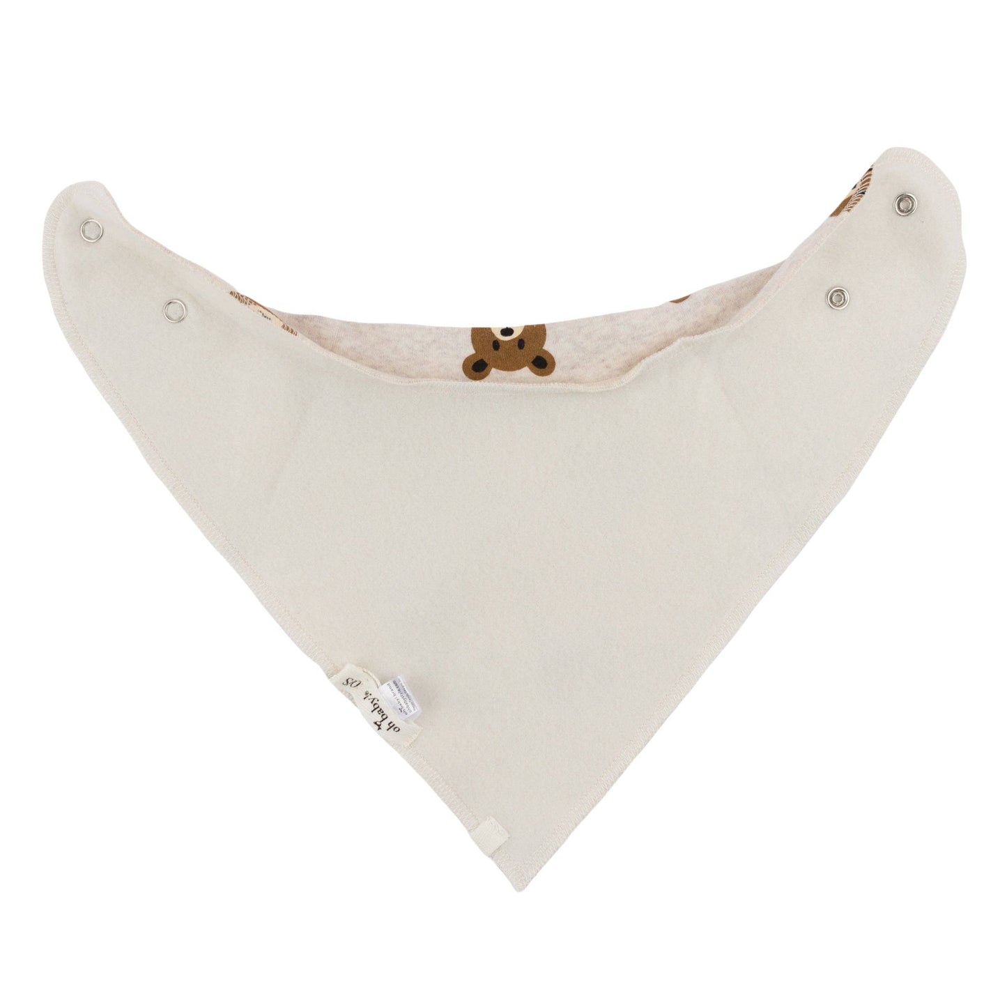 Teddy Bear Rib Bandana Bib in Malt