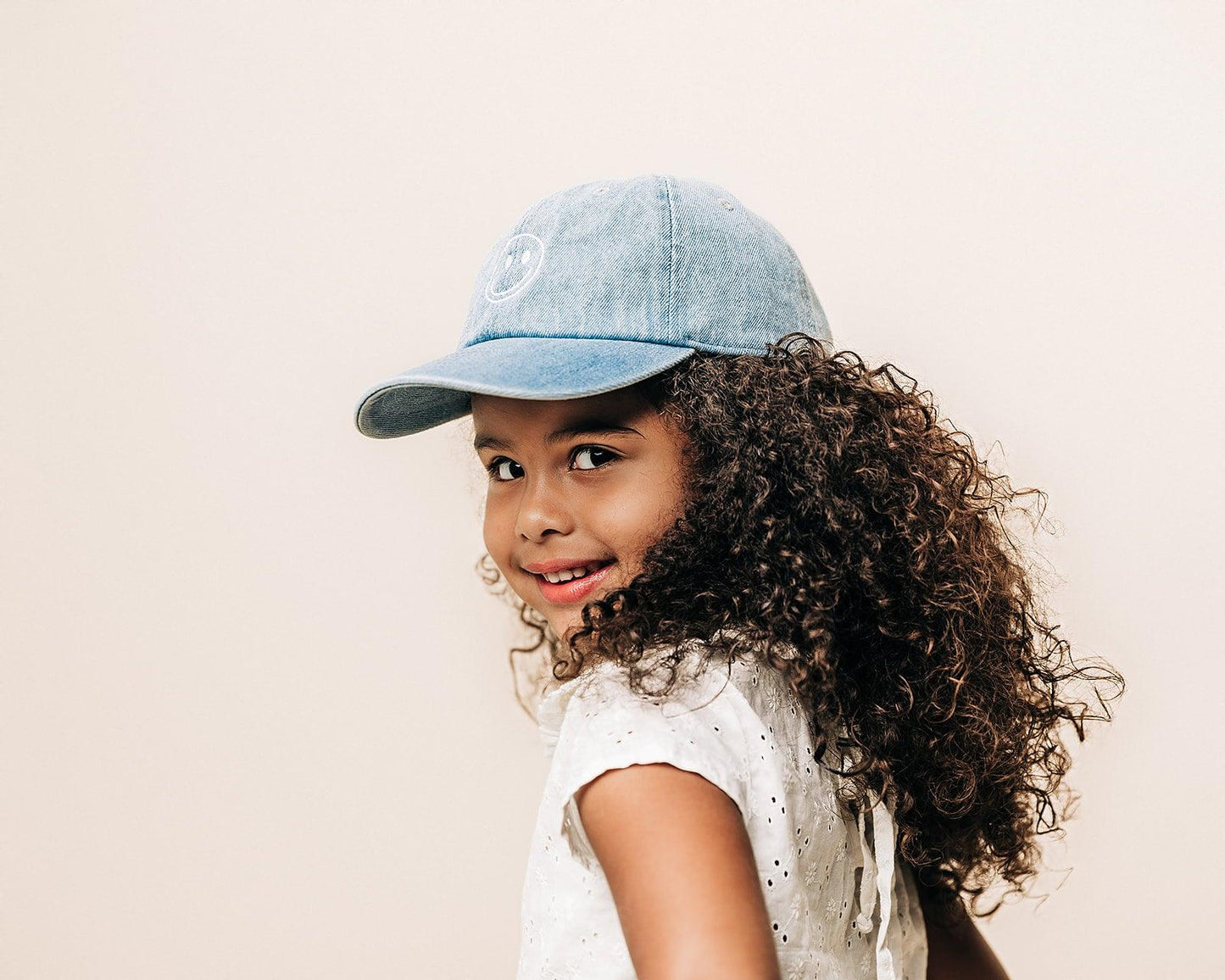 Denim Smiley Face Hat