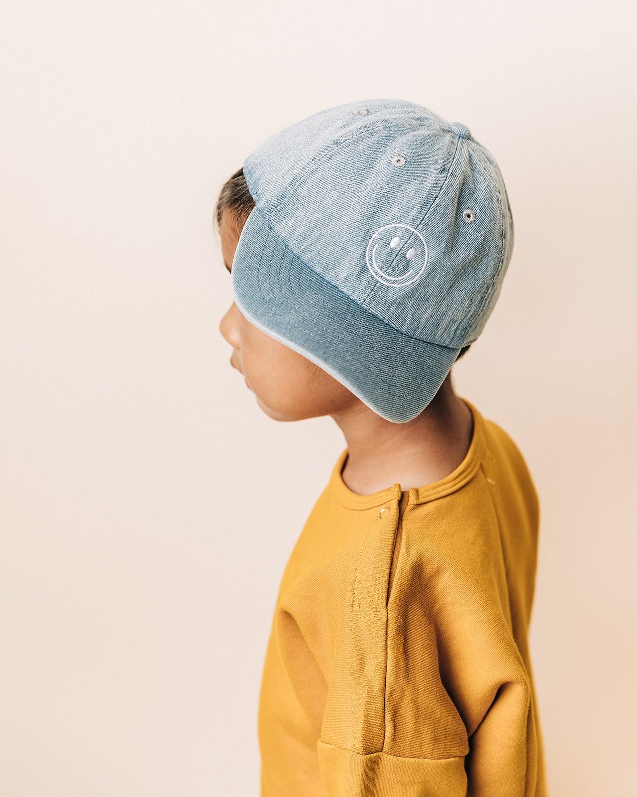 Denim Smiley Face Hat