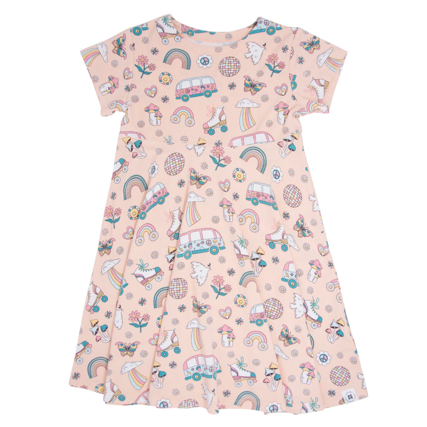 Groovy Skates Swirly Girl Bamboo Dress w/ Cap Sleeve