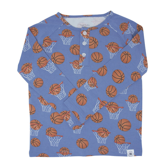 Buckets Basketball Bamboo Raglan L/S Henley