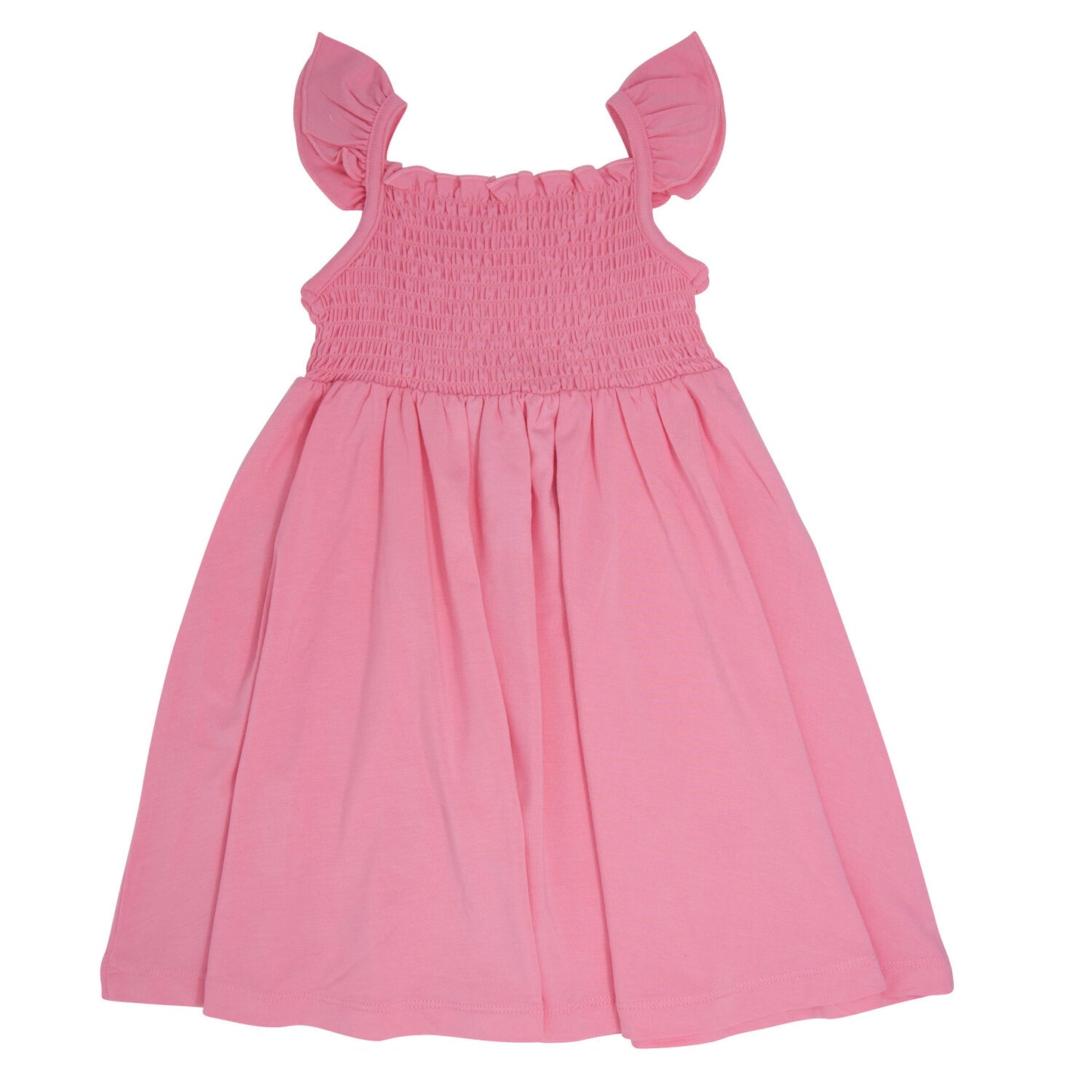 Tulip Pink Bamboo Smocked Flutter Dress