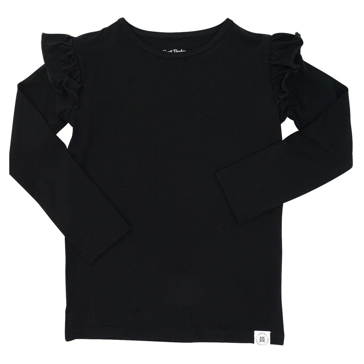Black Bamboo Baby Ruffle Top Shirt