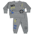 Heather Grey Rock Doodles French Terry Set (Infant)