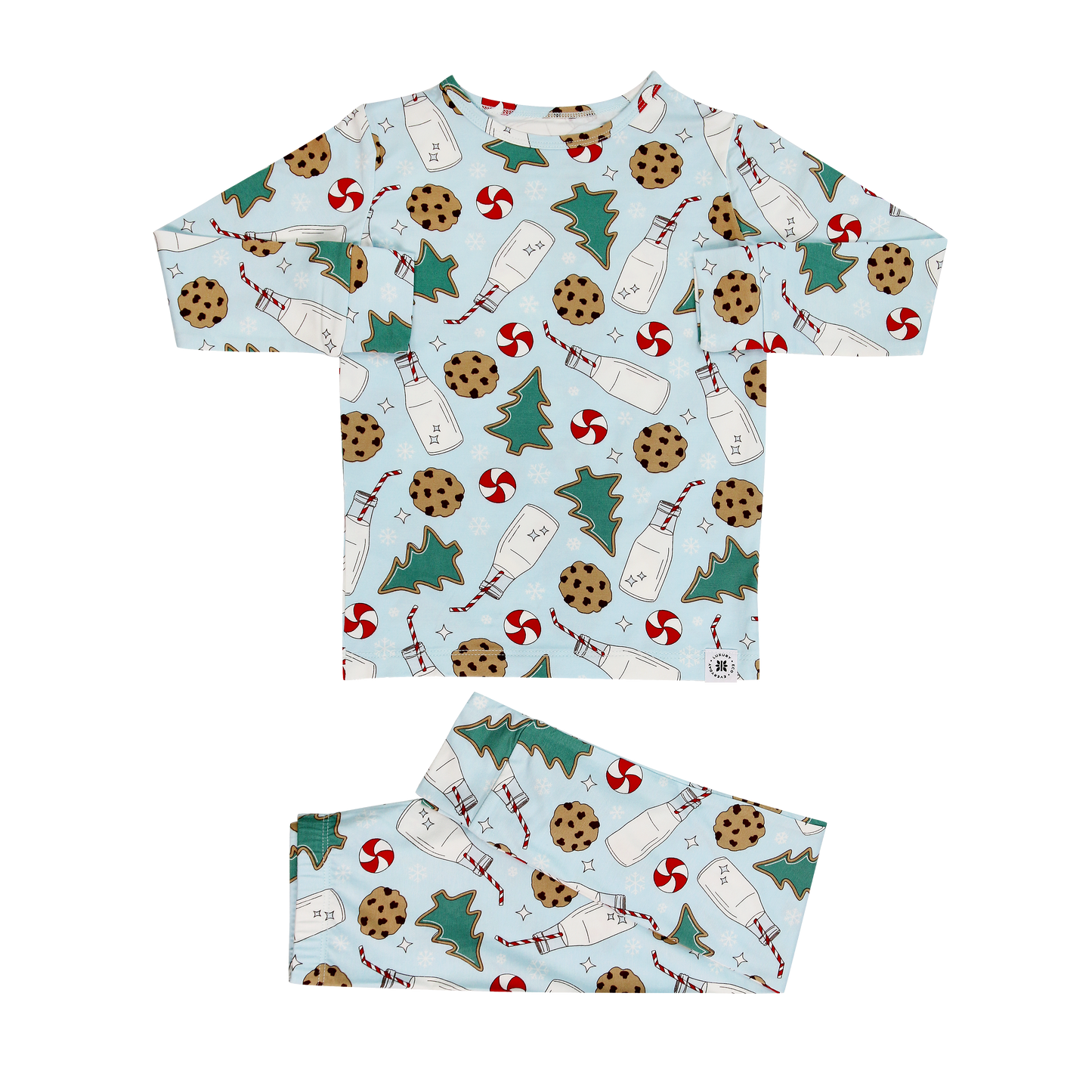 Santa's Cookies Blue Bamboo Pajama Set