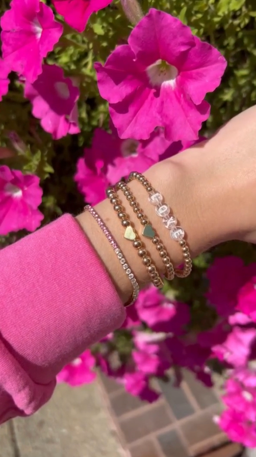 *5mm 14K Gold Filled Gold Heart Bracelet*