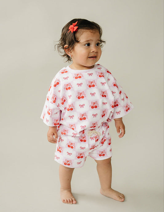 Checkered Cherry Shorts Set