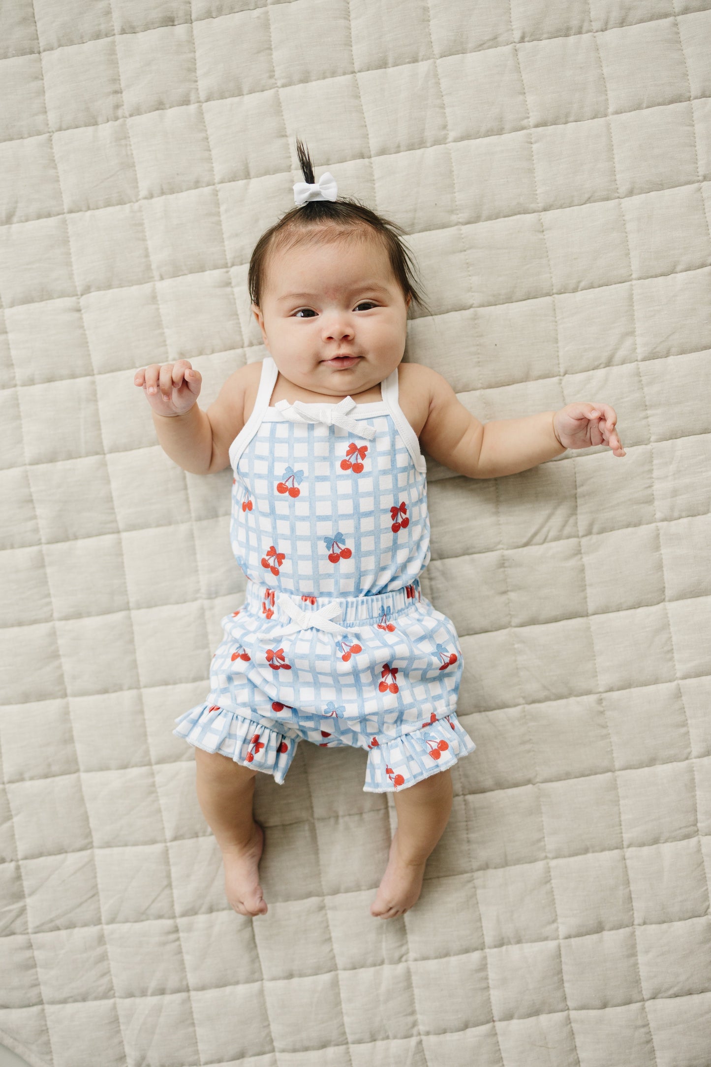 Gingham Cherry Shorts Set