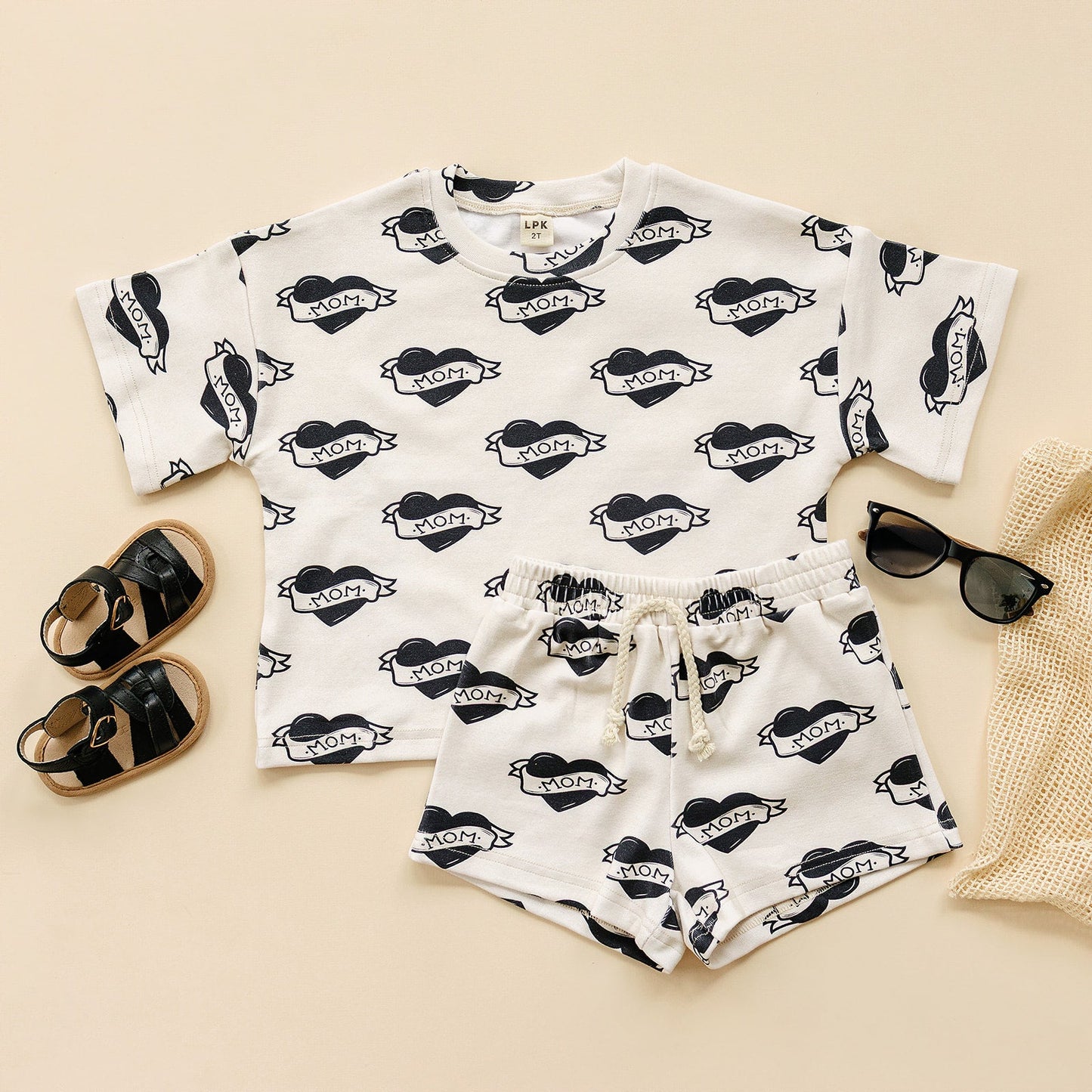 Mom Tattoo Shorts Set