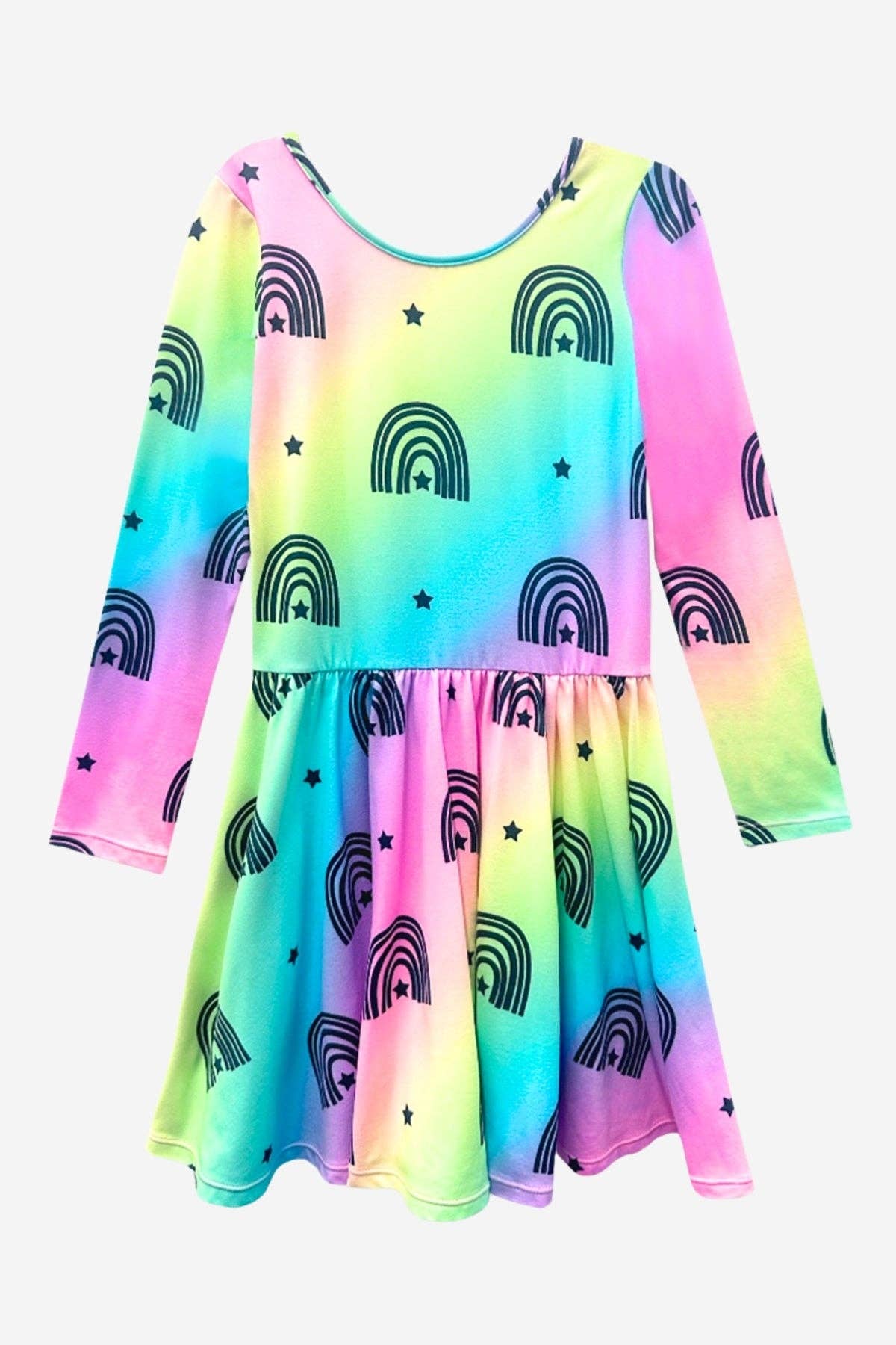 Rainbow Star Simply Soft Long Sleeve Be Happy Dress