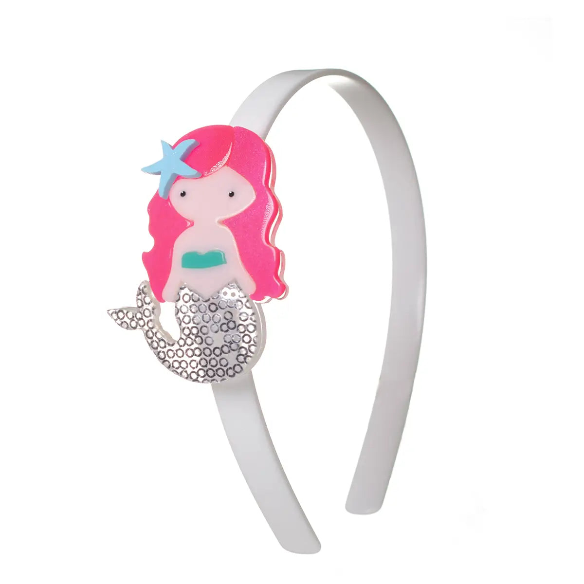 Make a splash in this Mermaid Neon Acrylic Headband. This is sure to be your little one's favorite new accessory! 100% Acrylic.