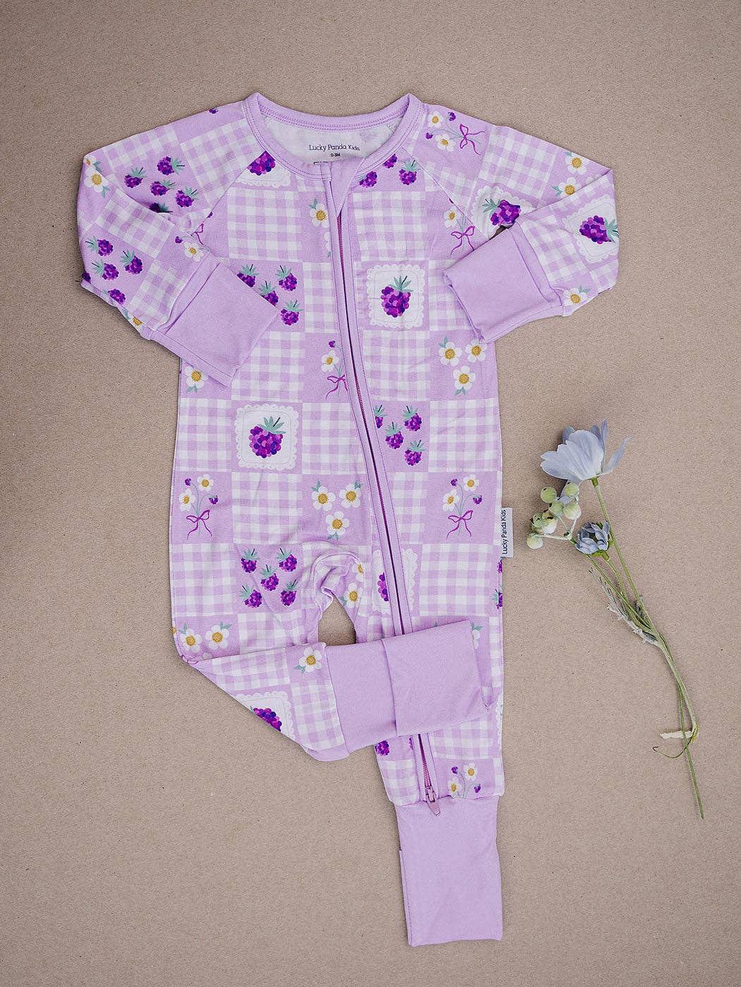 Raspberry Bamboo Zip Romper