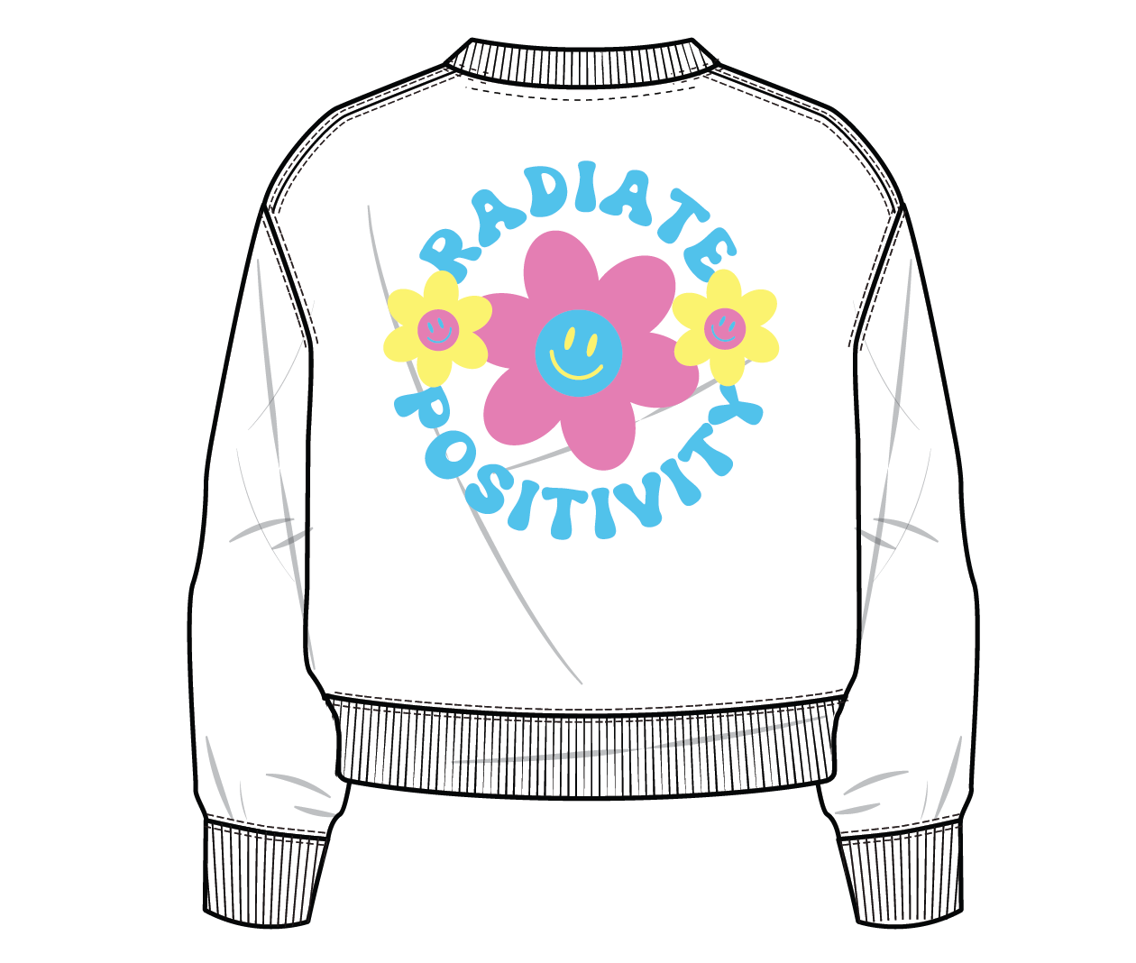 Radiate Positivity Sweatshirt in White