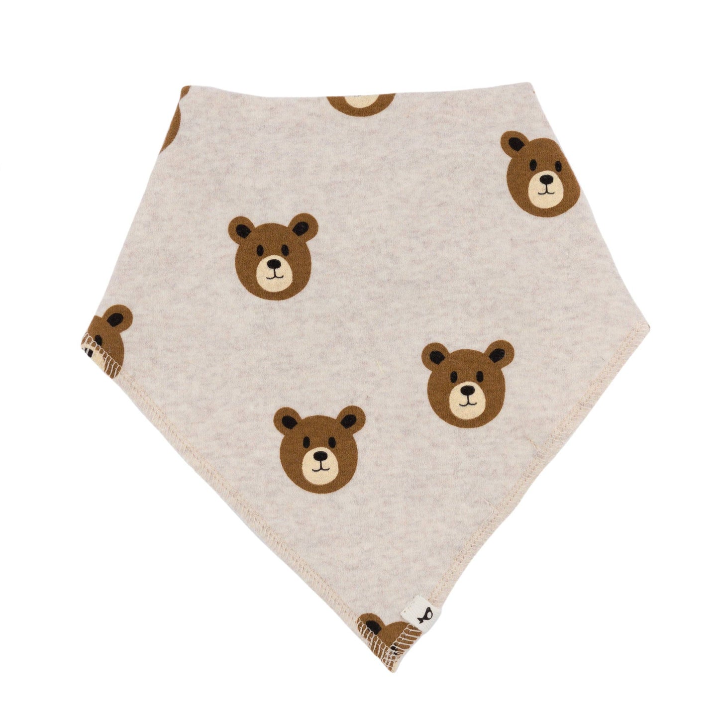 Teddy Bear Rib Bandana Bib in Malt