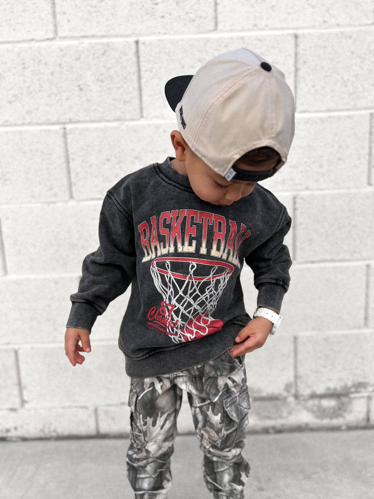 Vintage Inspired Basketball Baby Crew