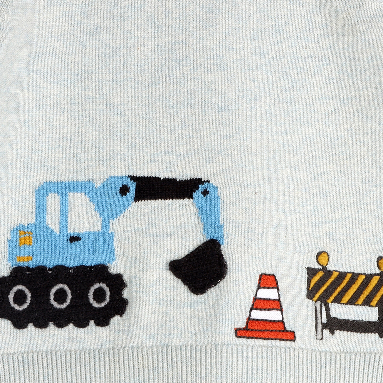 Construction Truck Embroidered Knit Pullover & Pant Set