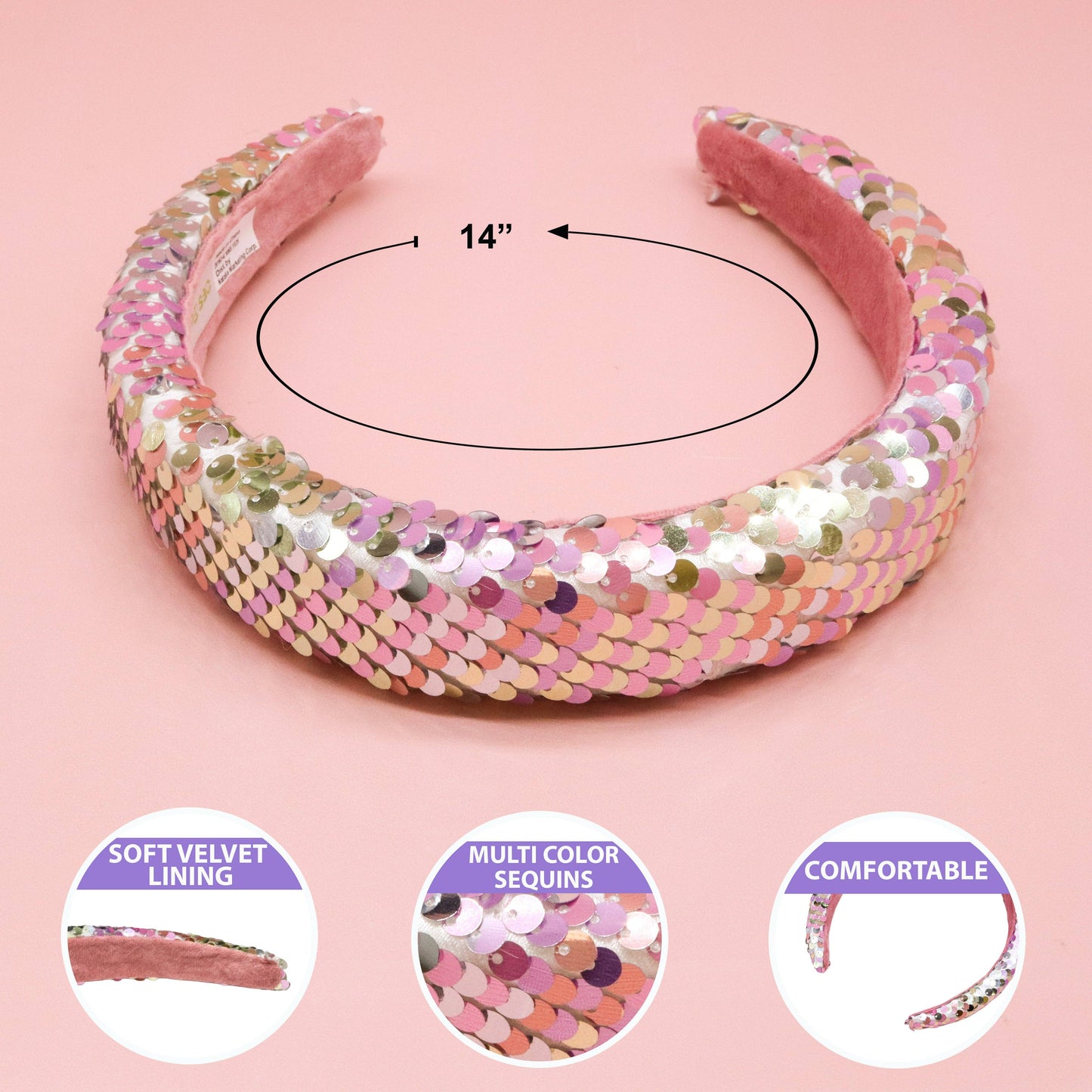 Rainbow Sequin Headband