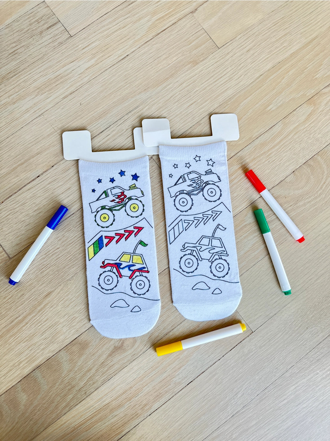 Monster Truck Mania Coloring Socks
