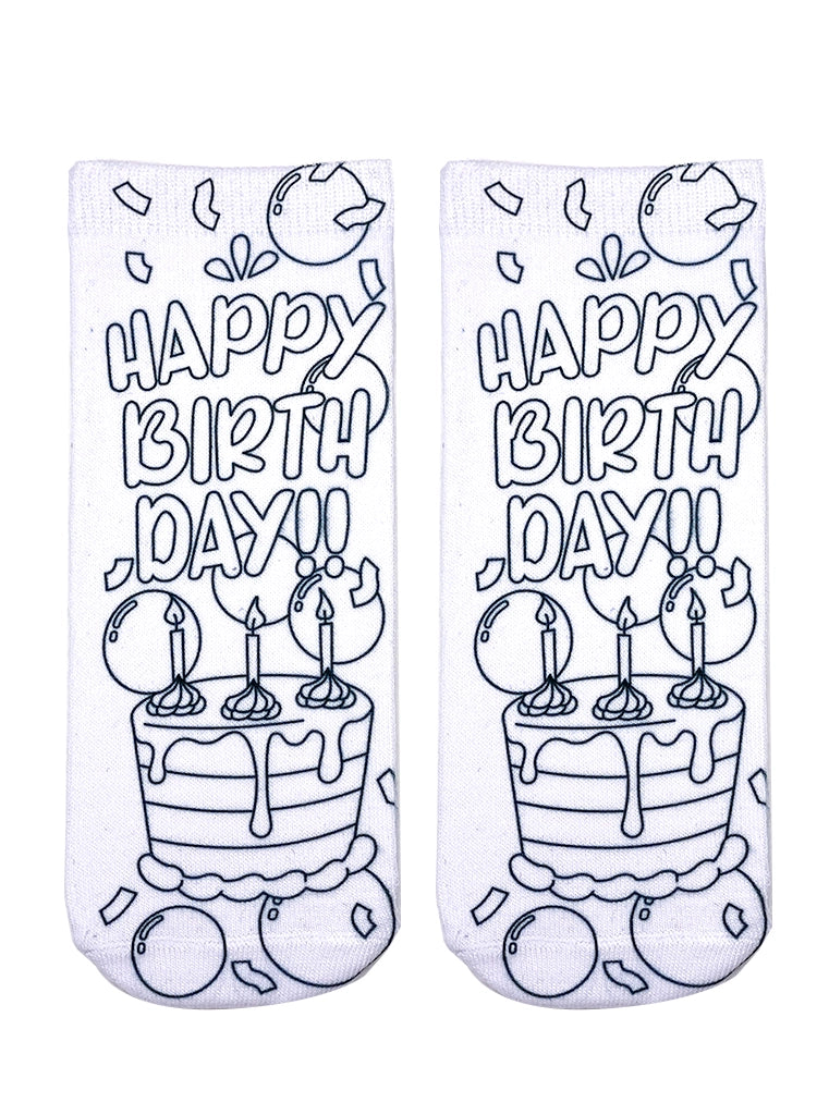 Birthday Coloring Socks