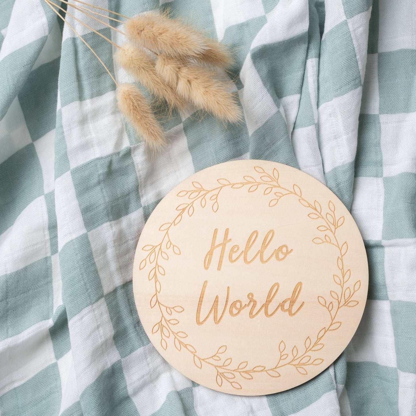 Sage Checkered Organic Cotton Swaddle Set