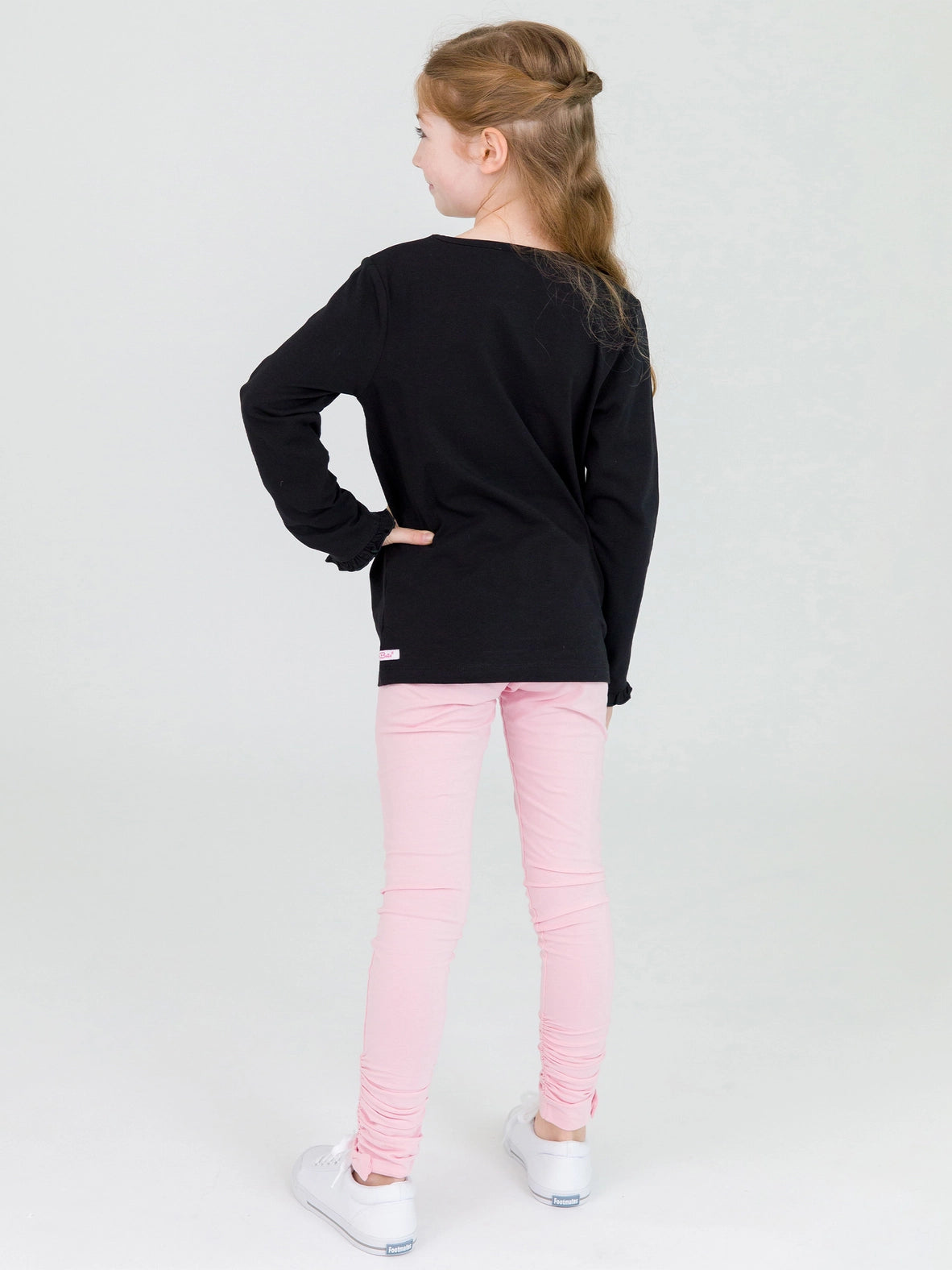 Black Knit Long Sleeve Ruffle Top
