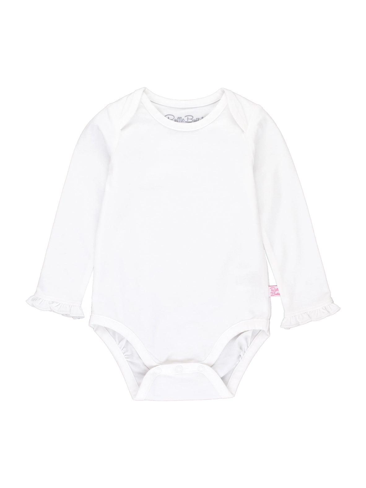 White Knit Long Sleeve Ruffle Bodysuit