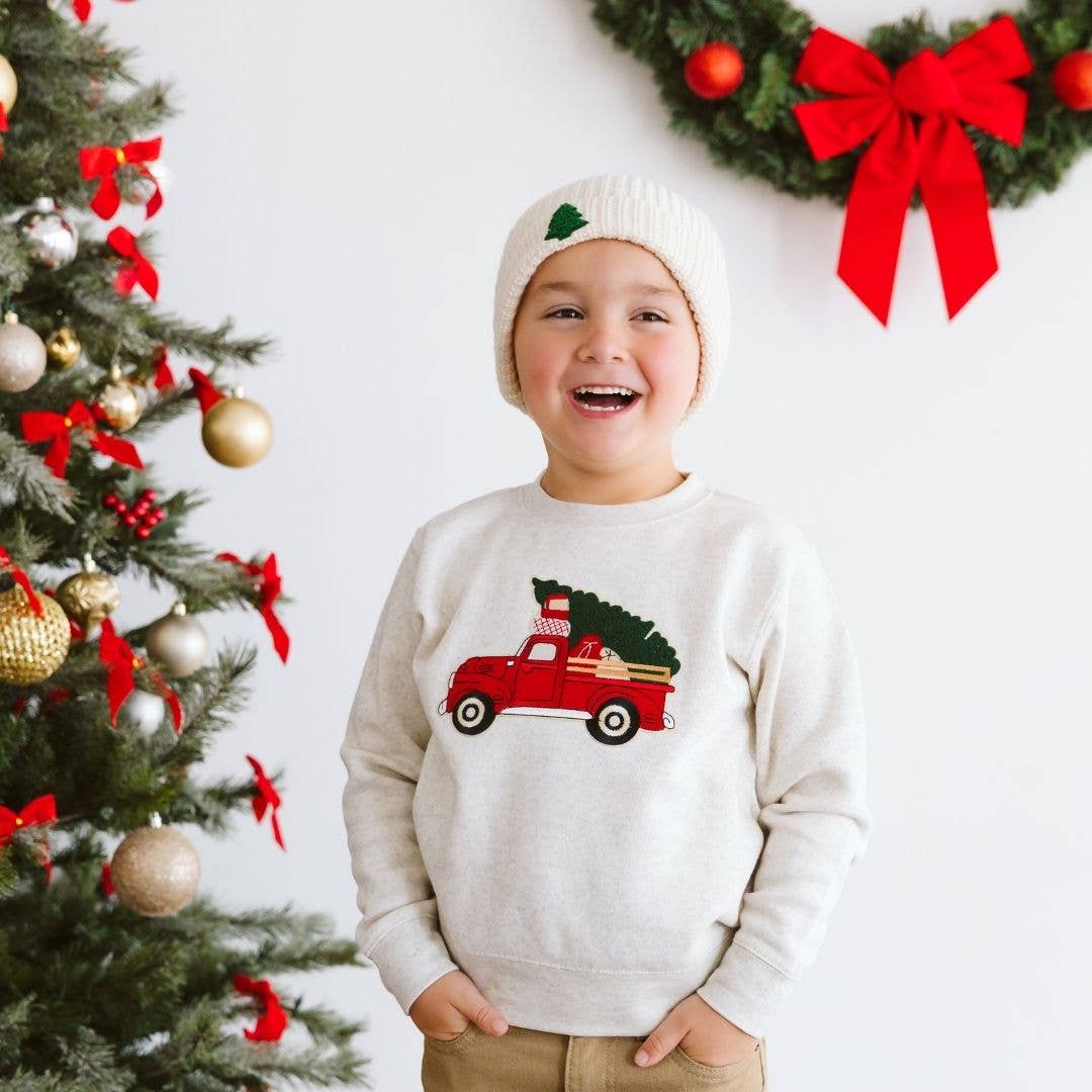 Christmas Truck Patch Sweatshirt 2T