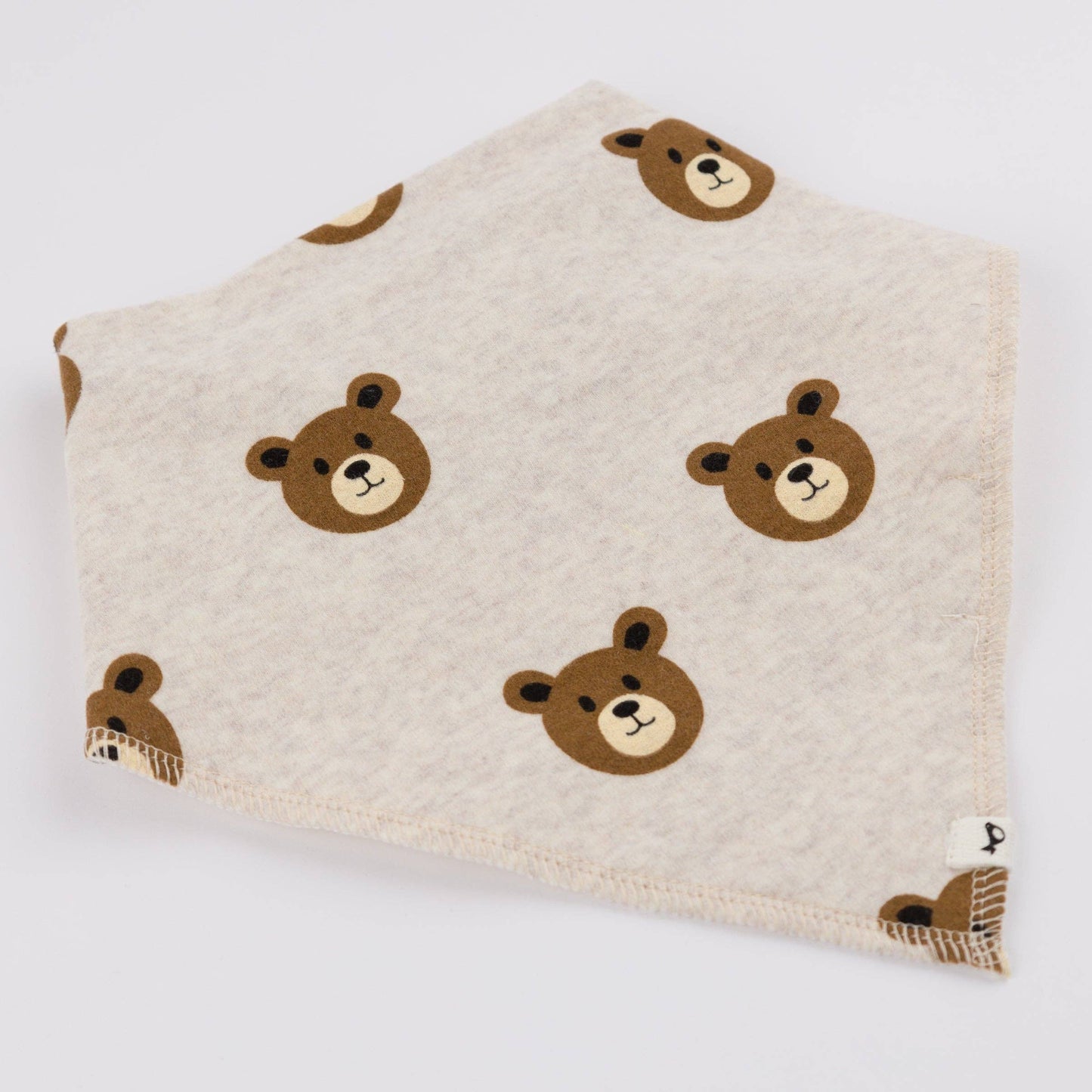 Teddy Bear Rib Bandana Bib in Malt