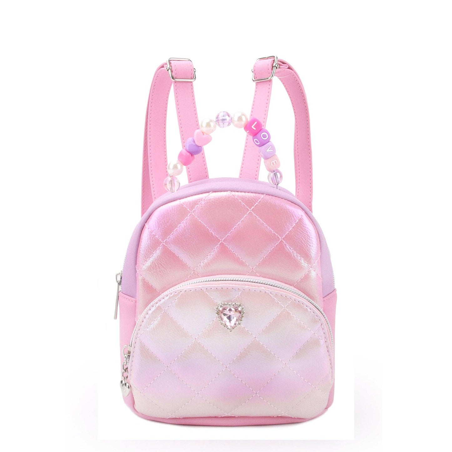Quilted Metallic Color Block Micro Mini Backpack