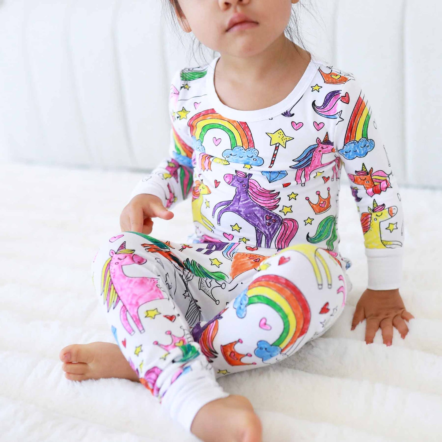 Colorable Enchanted Unicorns Pajama Set