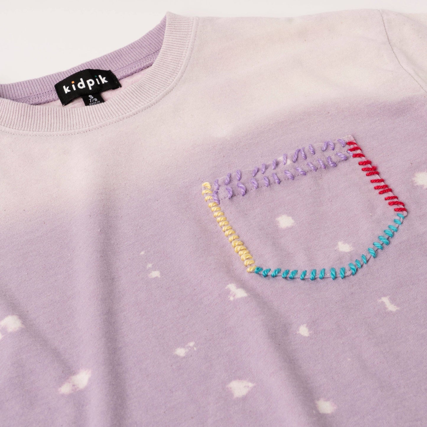 Lavender Dip Dye Stitch Pocket Tee