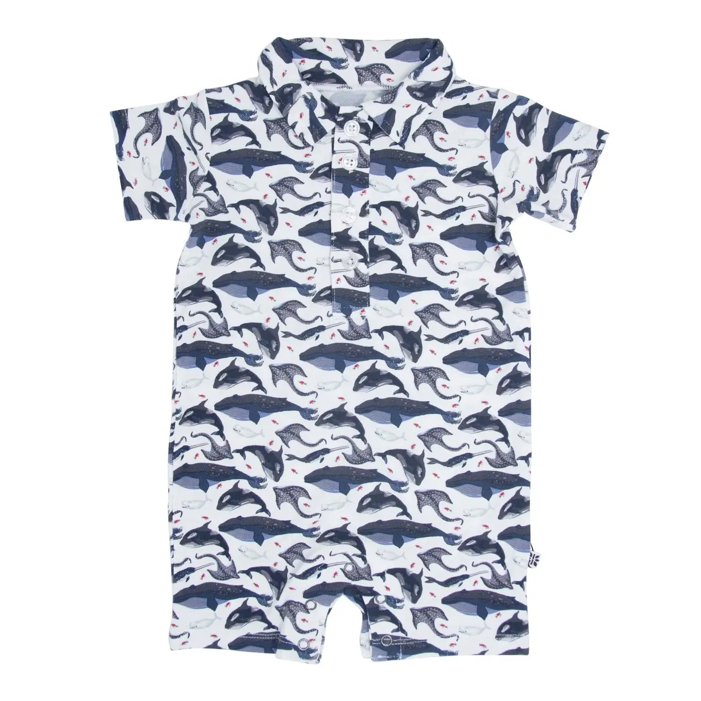 Whale Of A Tale Bamboo Polo Romper