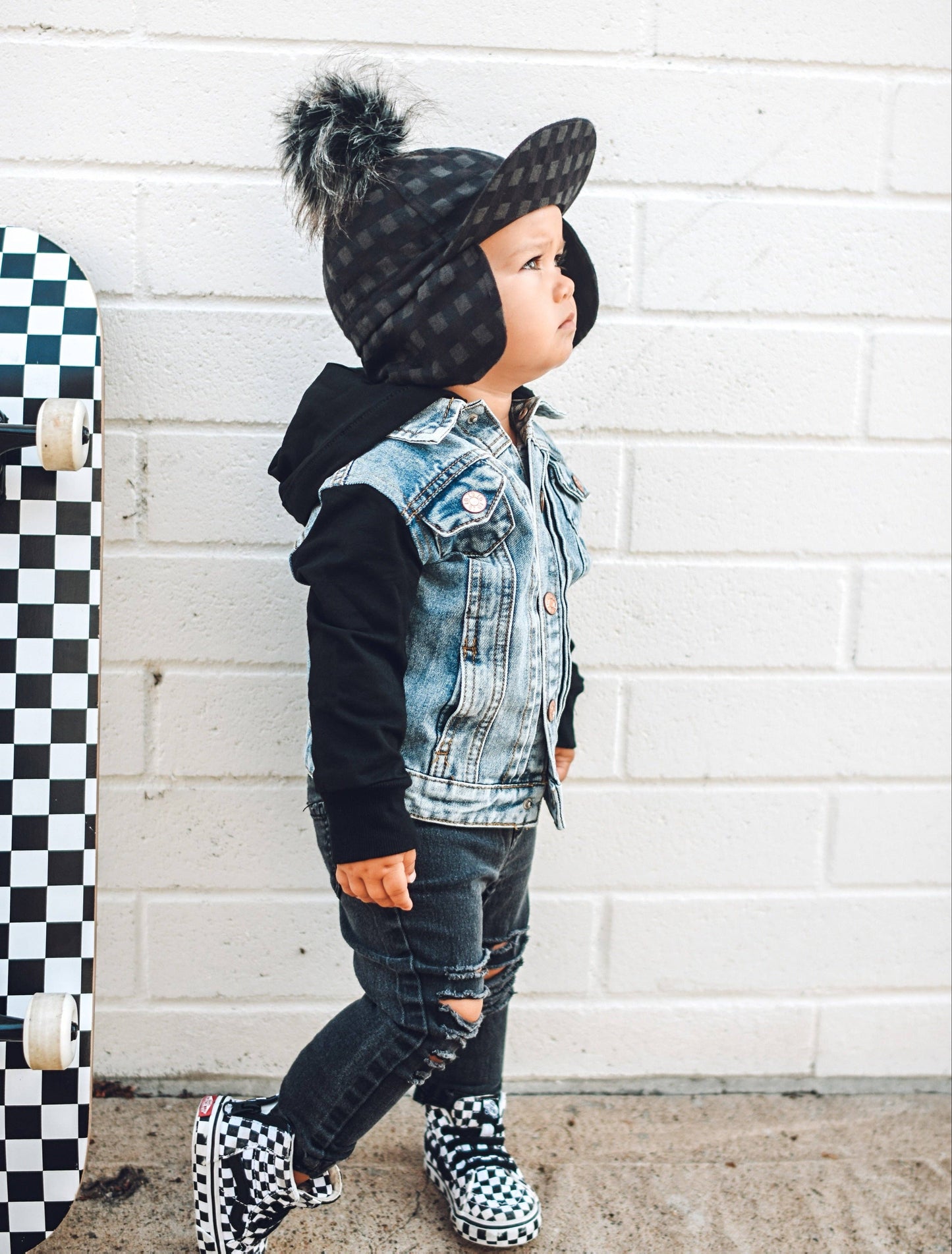 Black Hooded Denim Jacket