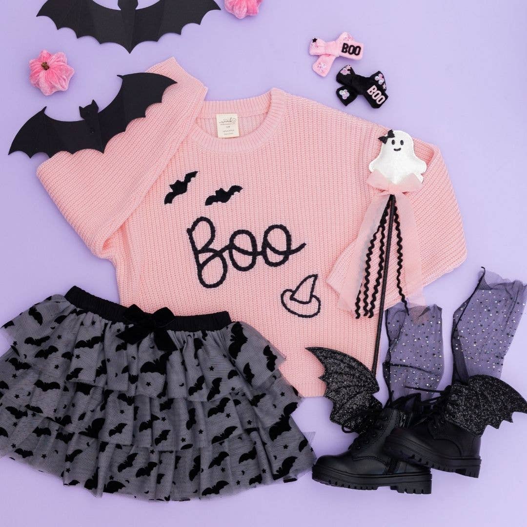 Flocked Bats Bow Tiered Tutu